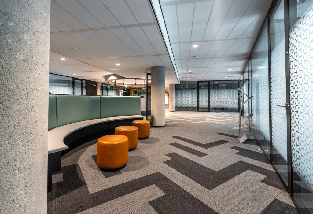 A beautiful shot of the modern style open space office interior